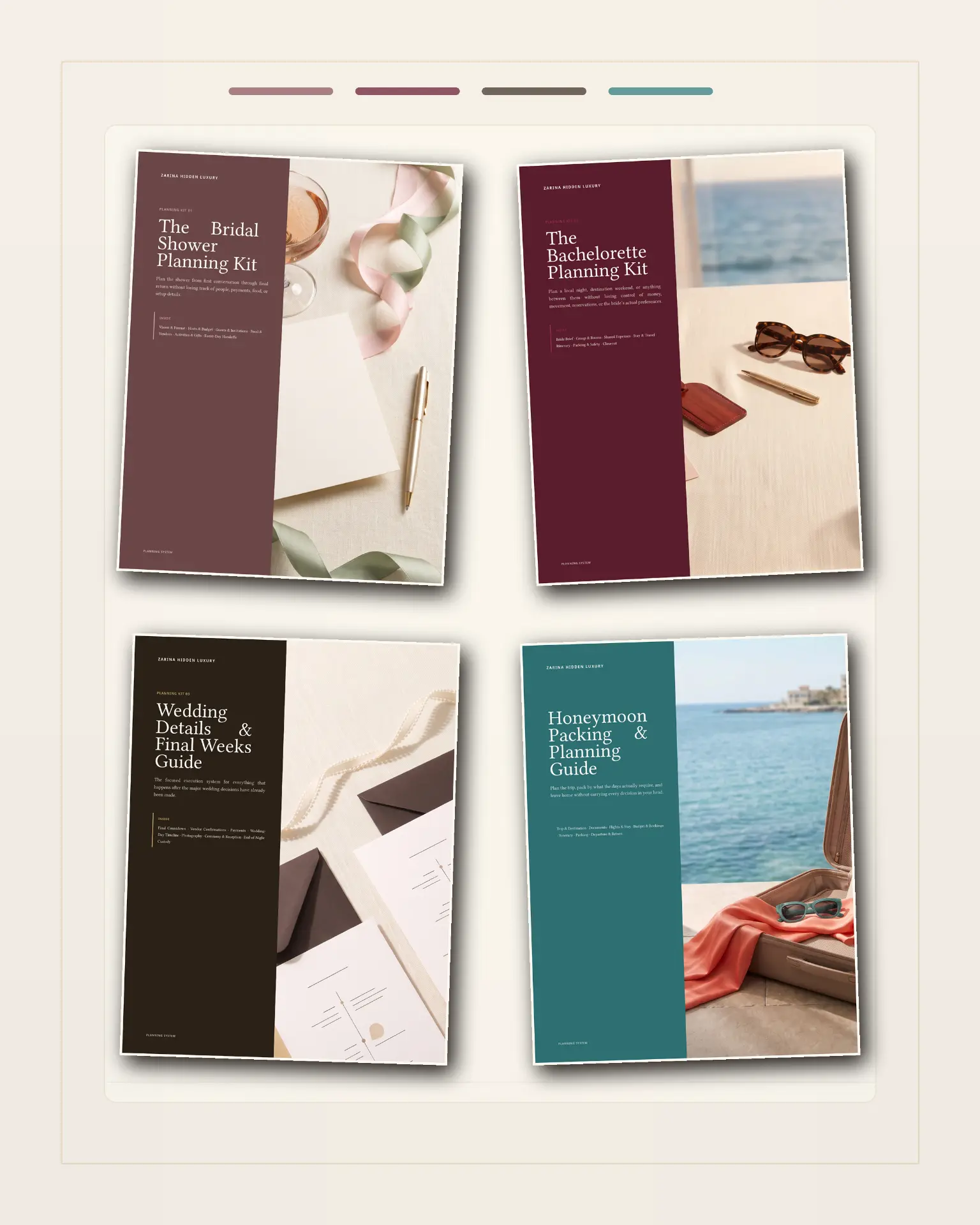 The four Complete Bride Bundle guide covers
