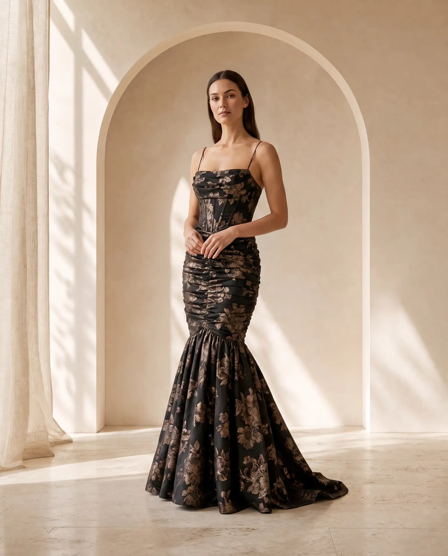 Editorial inspiration for a jewel-tone evening cocktail look