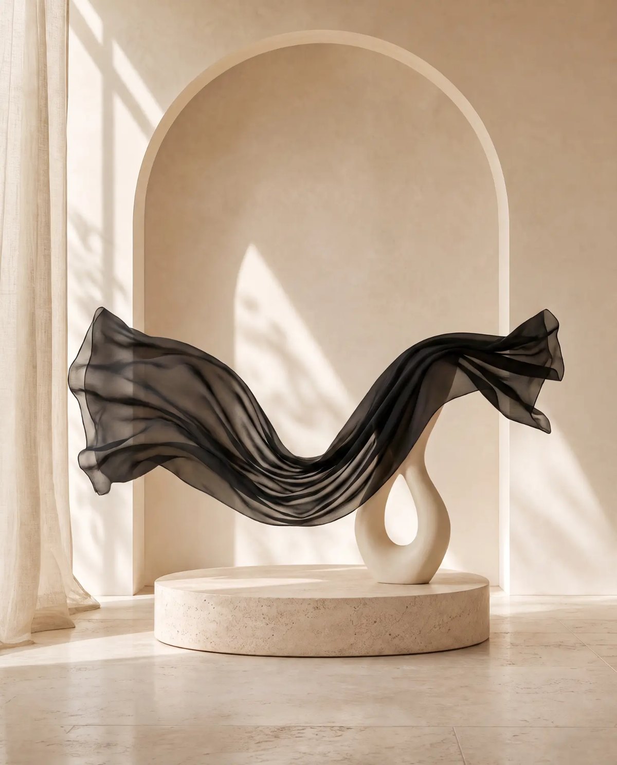 Editorial inspiration for an ivory chiffon evening wrap