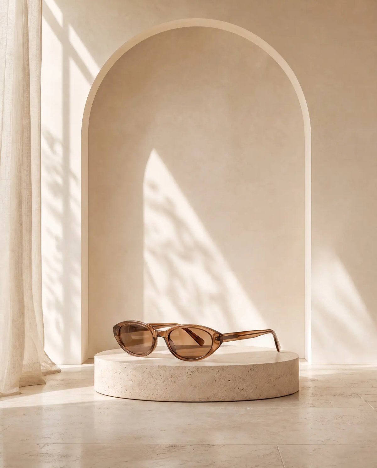 Editorial inspiration for slim cat-eye sunglasses styling