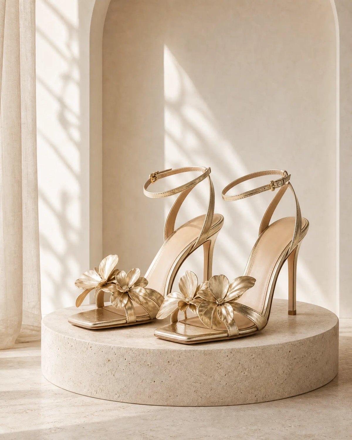 Editorial inspiration for ivory strappy wedding sandals