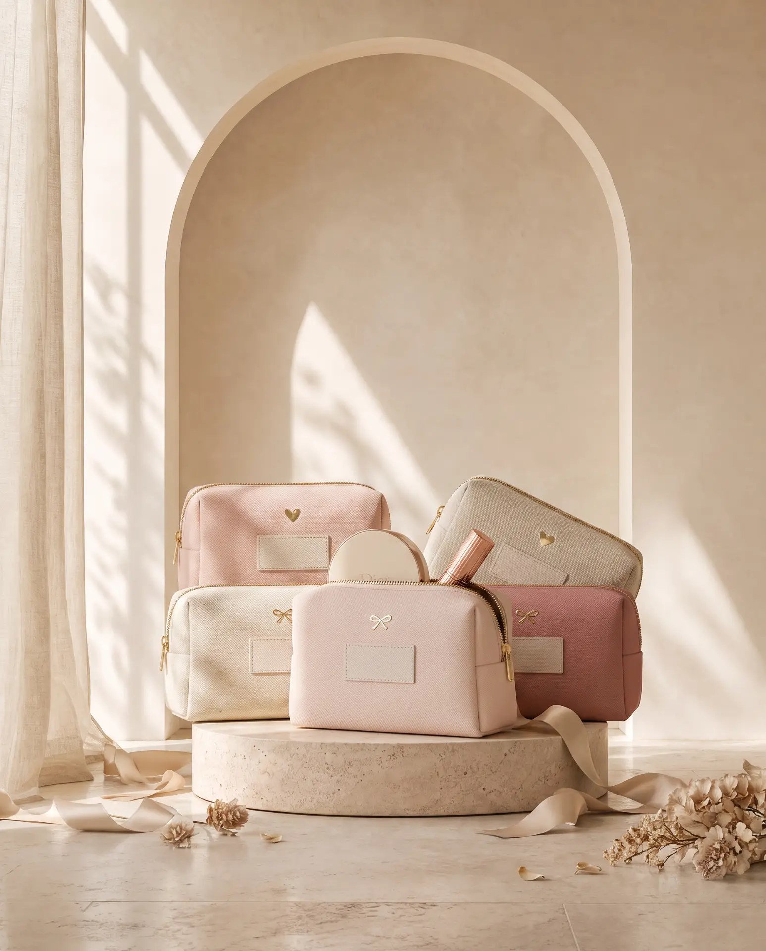AI style inspiration for personalized bridesmaid makeup bags
