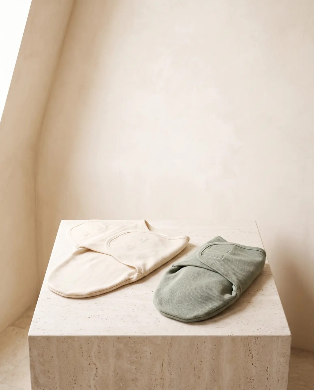 Editorial inspiration: cream and sage newborn swaddle wraps