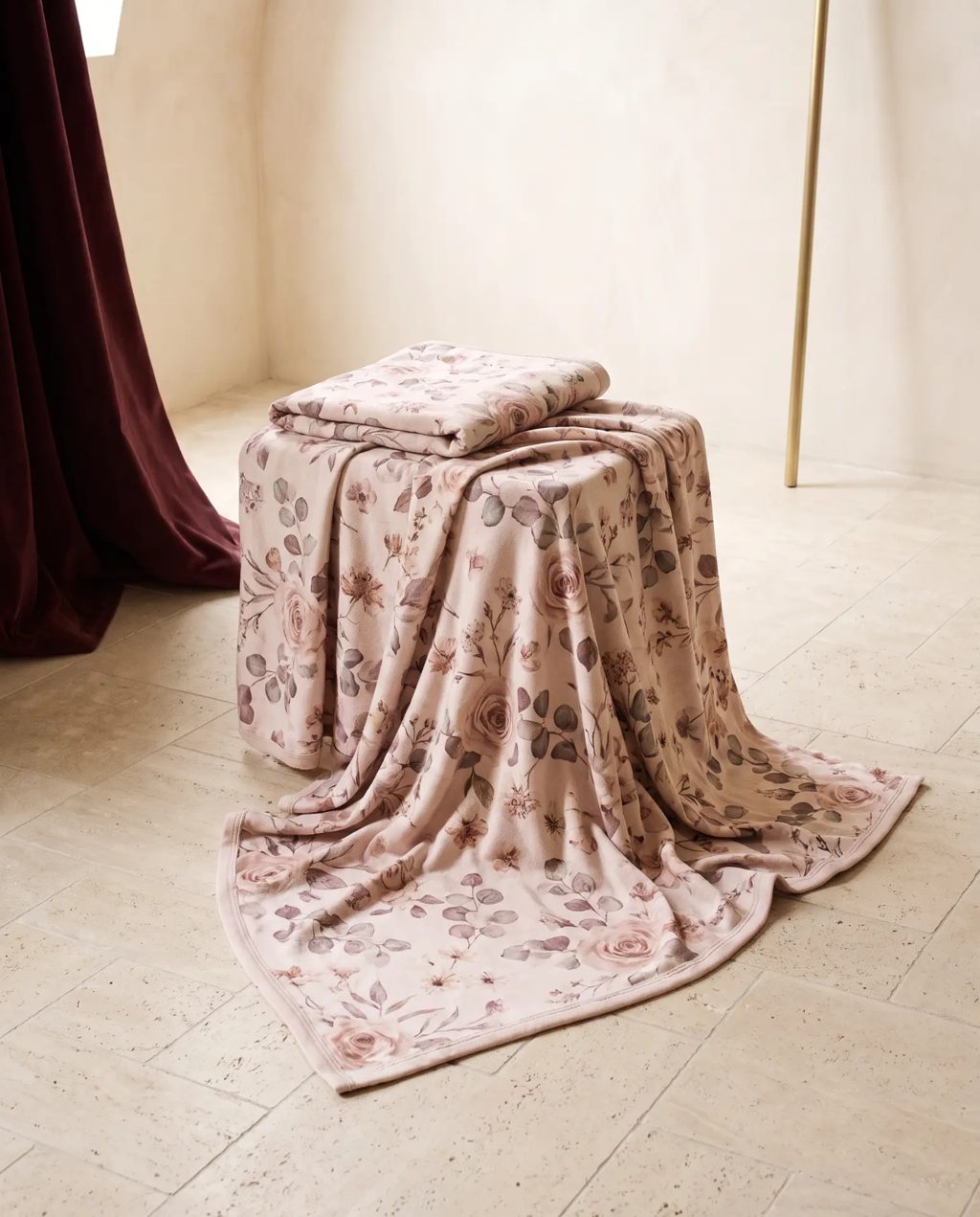 Editorial inspiration: a blush floral-print baby swaddle blanket