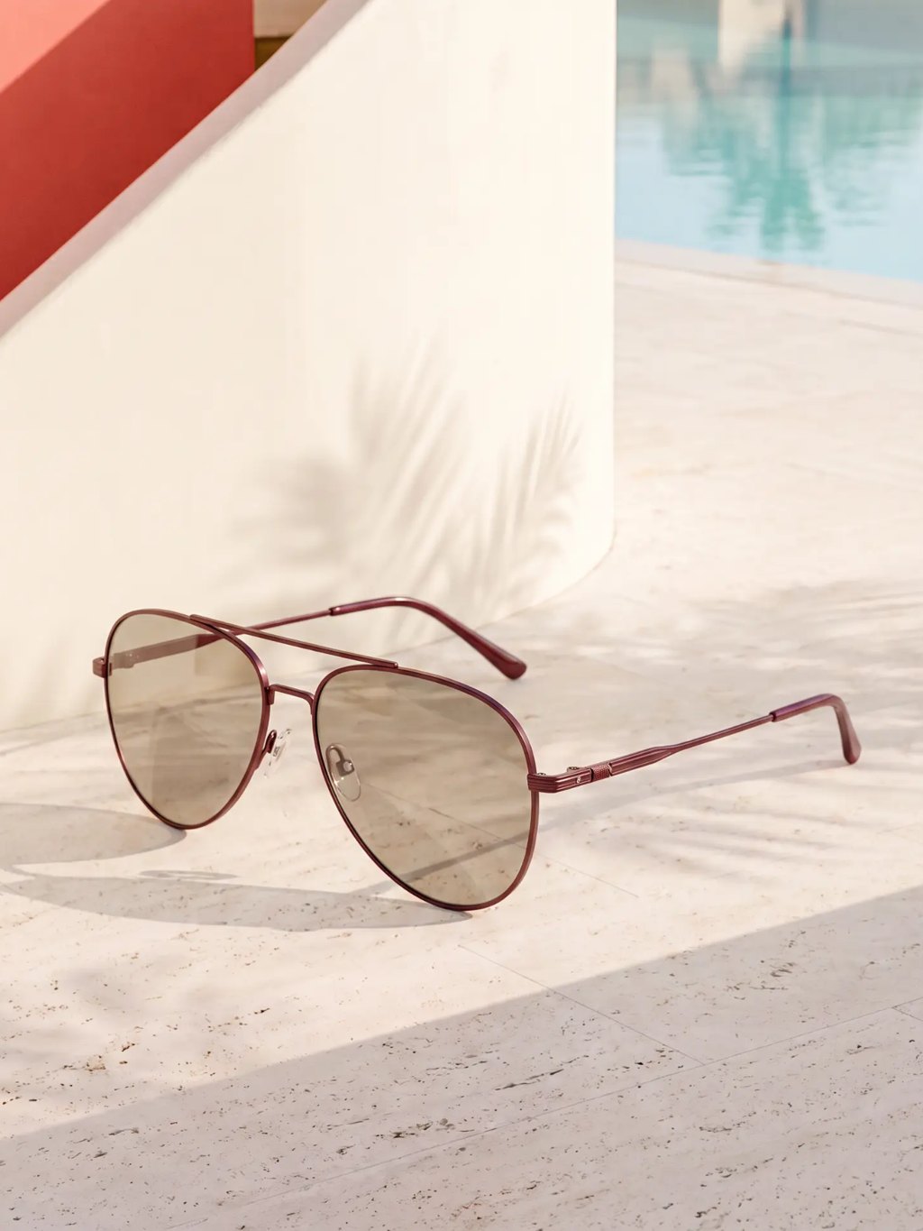 Editorial inspiration for burgundy aviator sunglasses