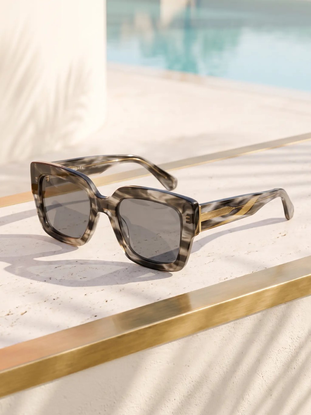 Editorial inspiration for gray tortoise square sunglasses